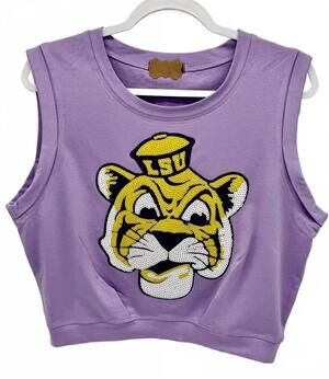 NEW ARRIVE GUIDE women's tiger yoga cotton top in purple